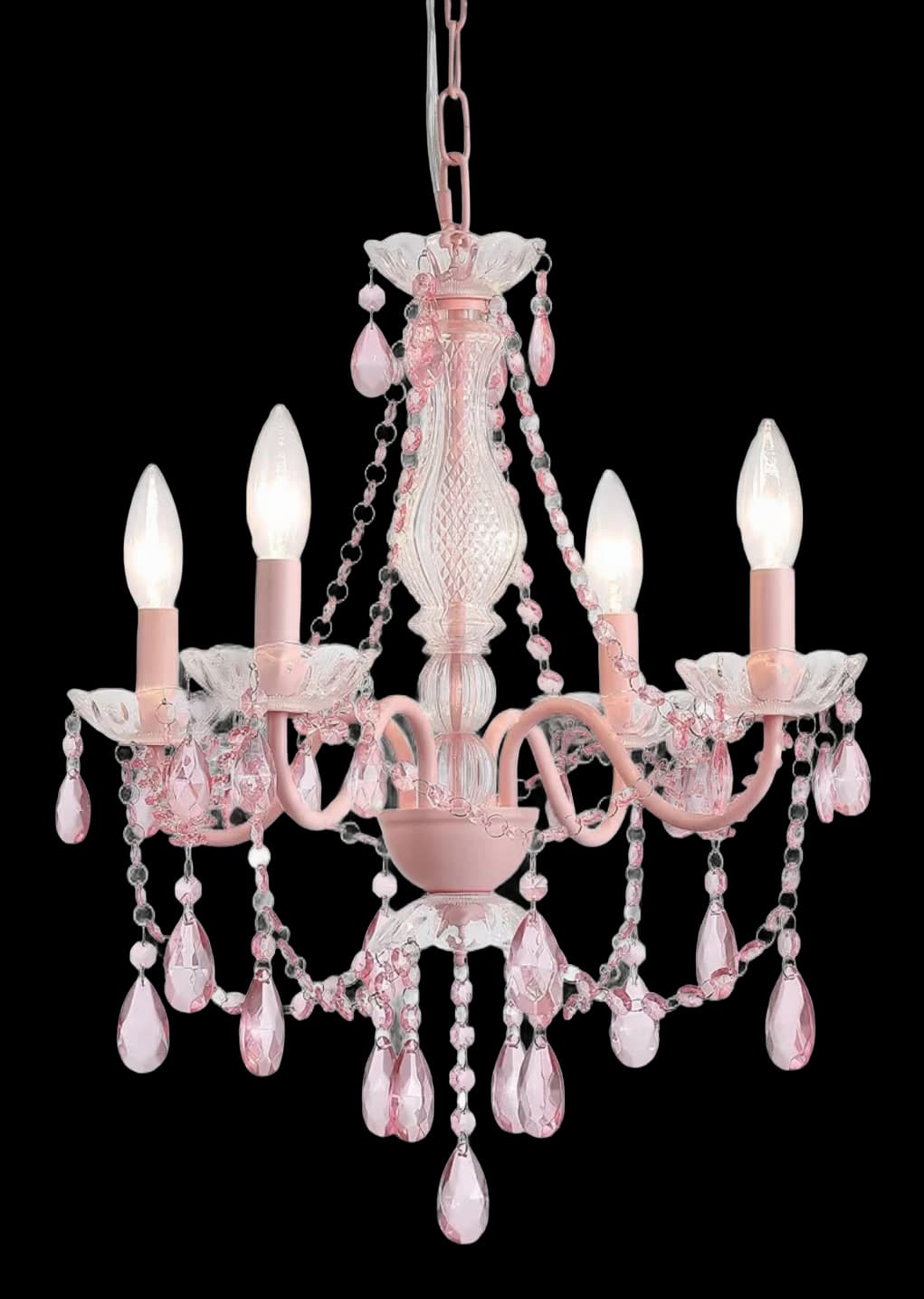 Chandelier Pink 4 Arms for rent in Houston TX - Star Event Rental