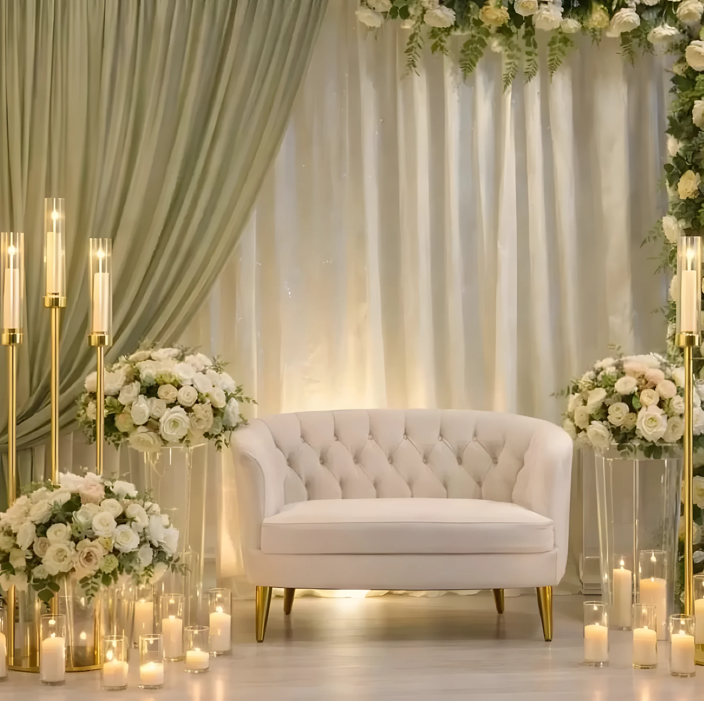 Sage Draping & Candlelight - Star Event Rental Houston TX