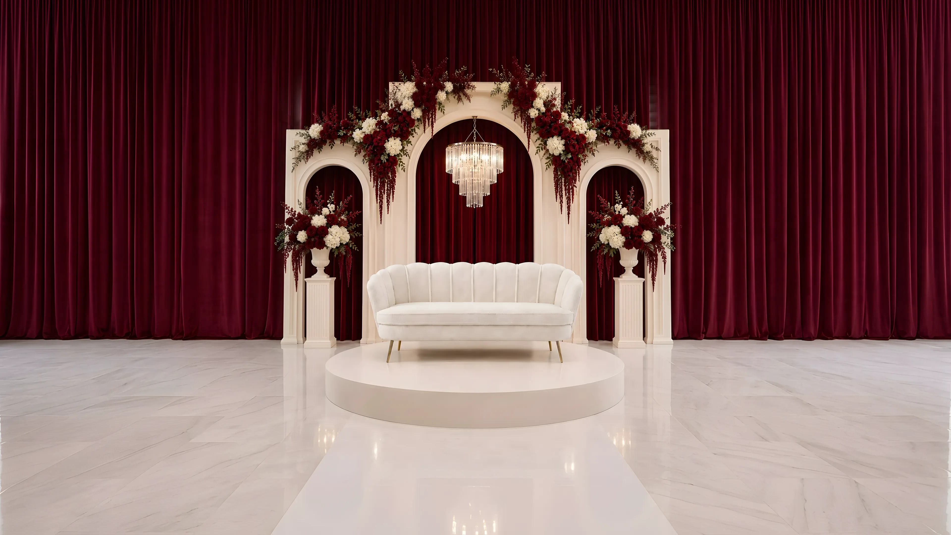 Arcos Borgoña con Candelabro - Star Event Rental Houston TX
