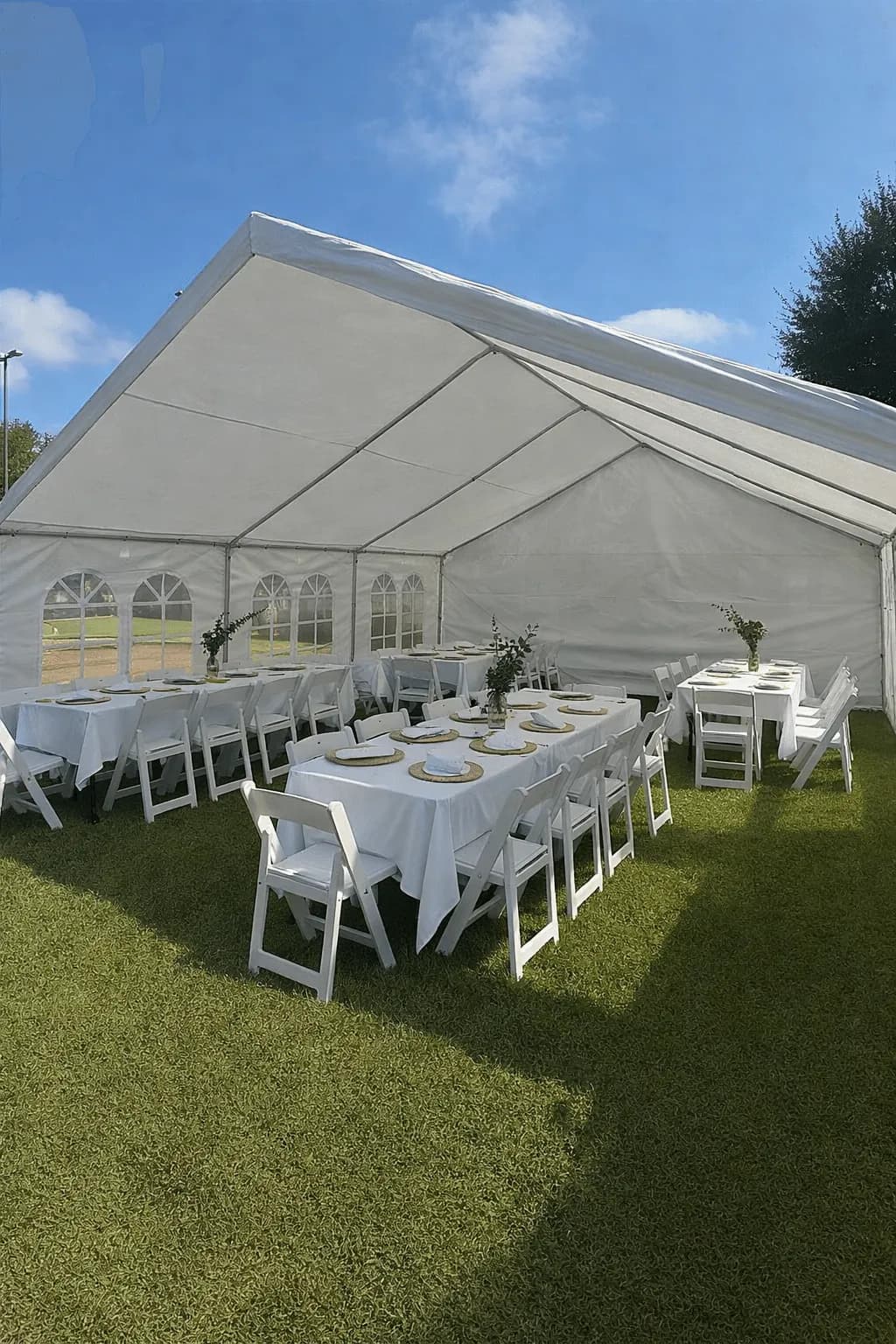 Basic event rental package - tents, tables & chairs in Houston TX