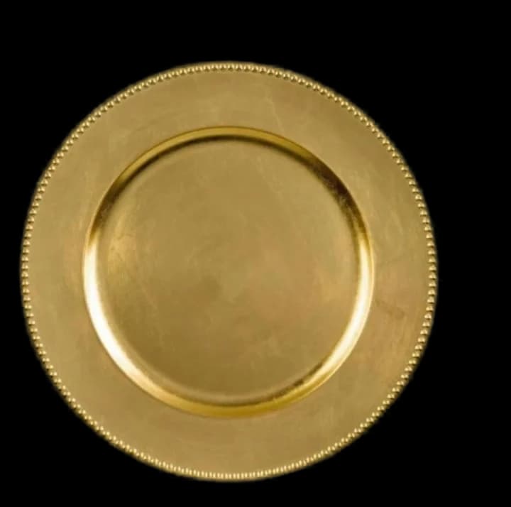 Gold Charger Plate for rent in Houston TX - Star Event Rental