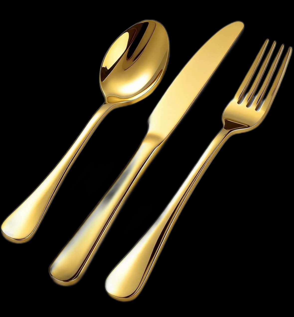 Gold Cutlery Set (Stainless Steel) for rent in Houston TX - Star Event Rental